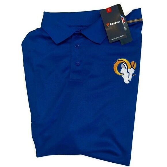 Fanatics Mens XLT Los Angeles Rams Performance Polo Short Sleeve Golf Shirt TALL - Picture 6 of 6